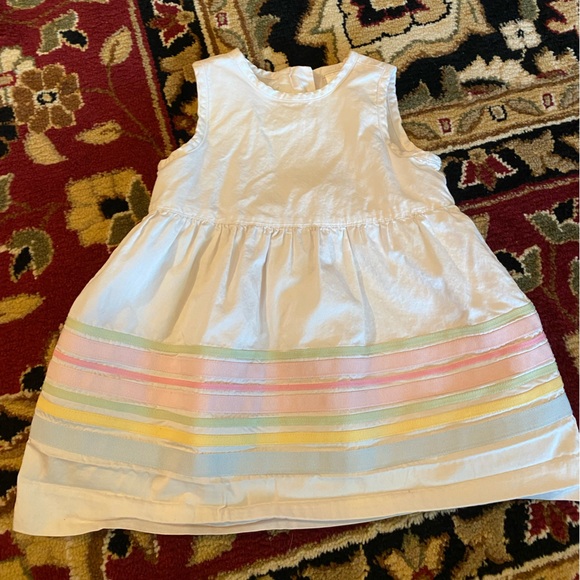 GAP Other - GAP White Dress with Pastel Stripes